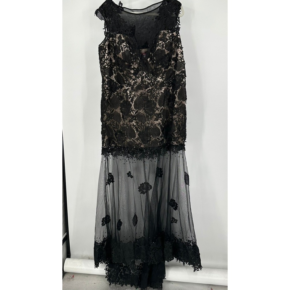Partytime Womens Cottage Noir Vintage Lace Dress Size 24‎ Gothic Romantic Sheer